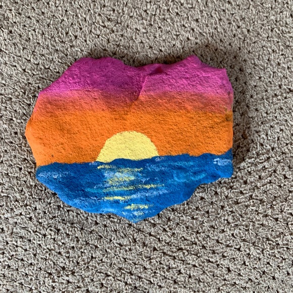 Wall Art Sunset Painted Rock Poshmark